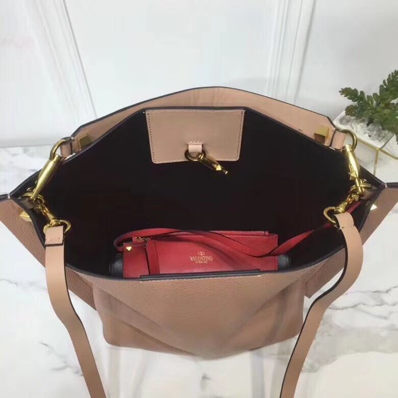 VALENTINO Origianl Leather Bag V0008 Apricot