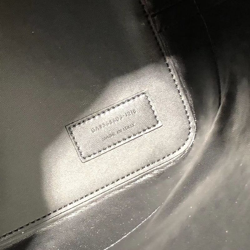 Yves Saint Laurent Black Matte Leather Bucket Bag Y568606 Wine