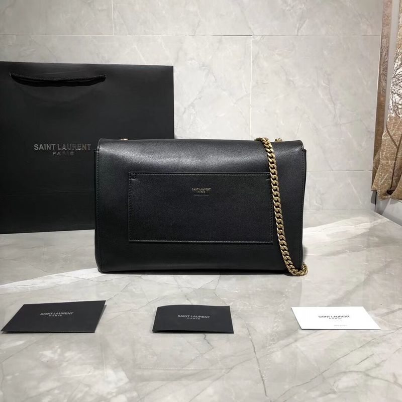 Yves Saint Laurent Double Skin Use Original Leather Shoulder Bag Y553804 Black