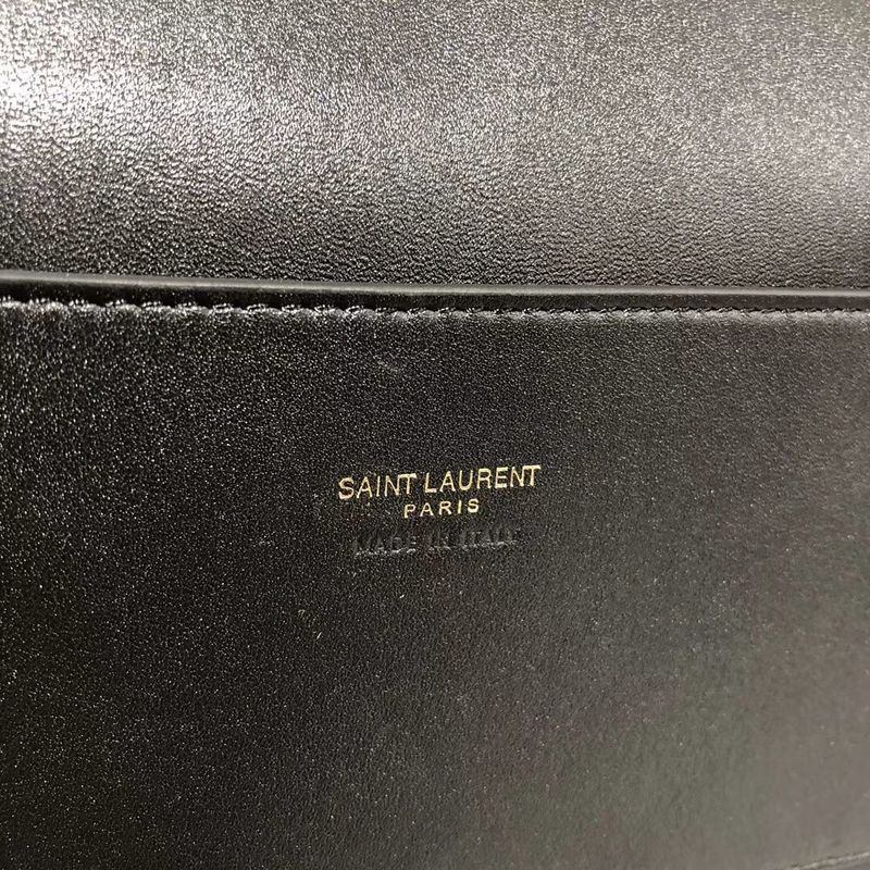 Yves Saint Laurent Double Skin Use Original Leather Shoulder Bag Y553804 Black