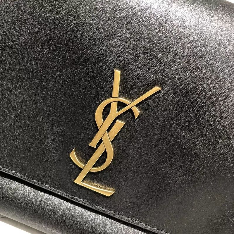 Yves Saint Laurent Double Skin Use Original Leather Shoulder Bag Y553804 Black