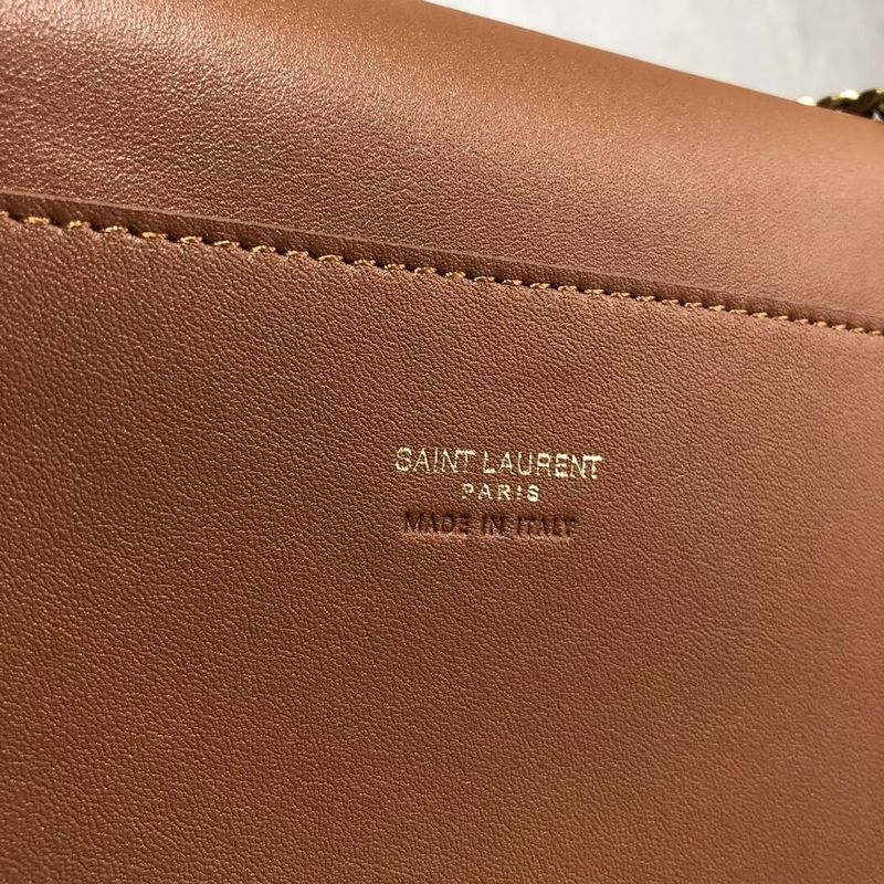 Yves Saint Laurent Double Skin Use Original Leather Shoulder Bag Y553804 Brown