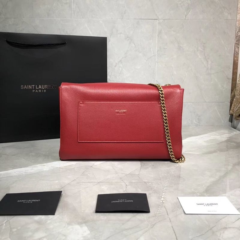 Yves Saint Laurent Double Skin Use Original Leather Shoulder Bag Y553804 Red