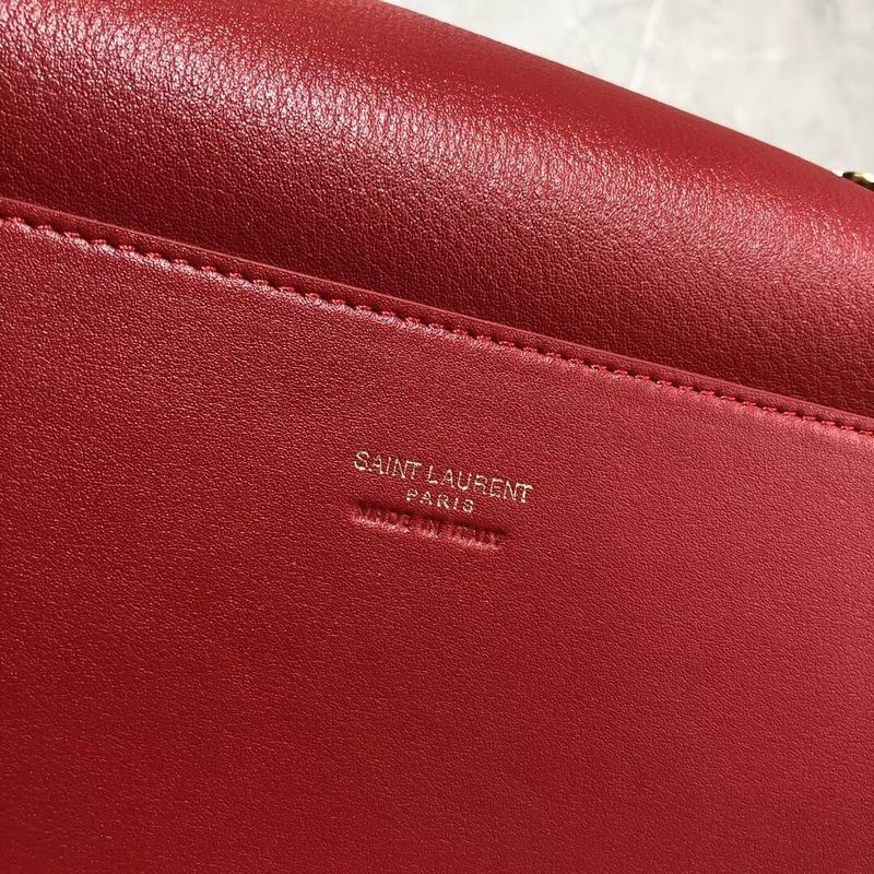Yves Saint Laurent Double Skin Use Original Leather Shoulder Bag Y553804 Red