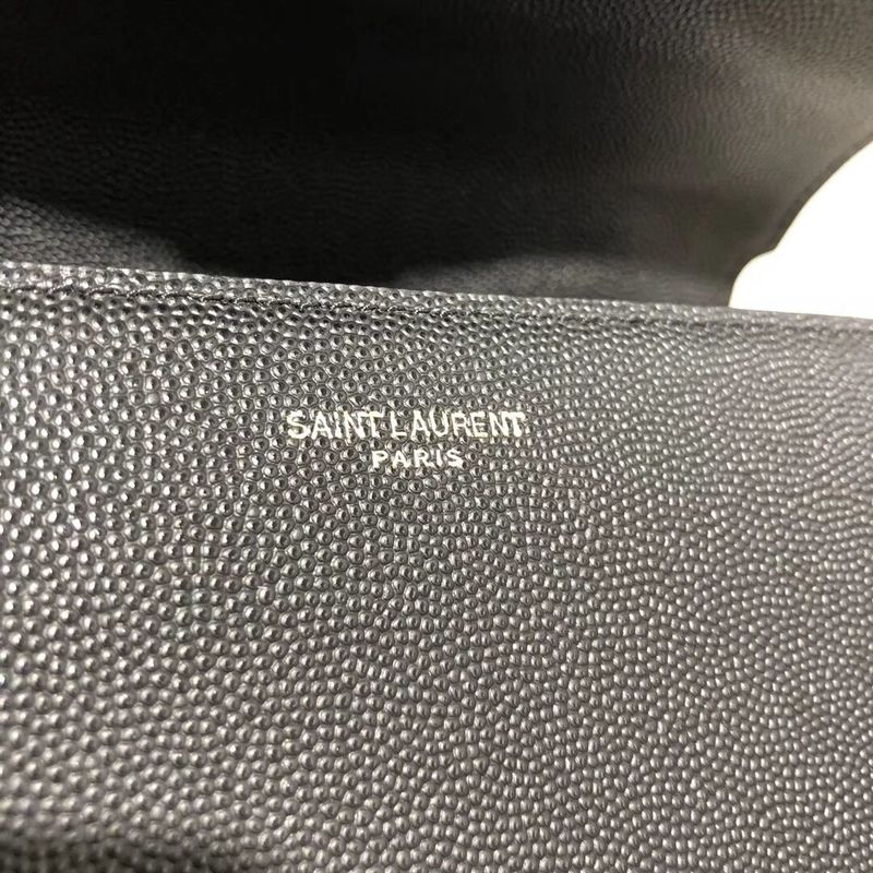 Yves Saint Laurent CASSANDRA TOP HANDLE MEDIUM BAG IN GRAIN DE POUDRE EMBOSSED LEATHER Y578000 Black