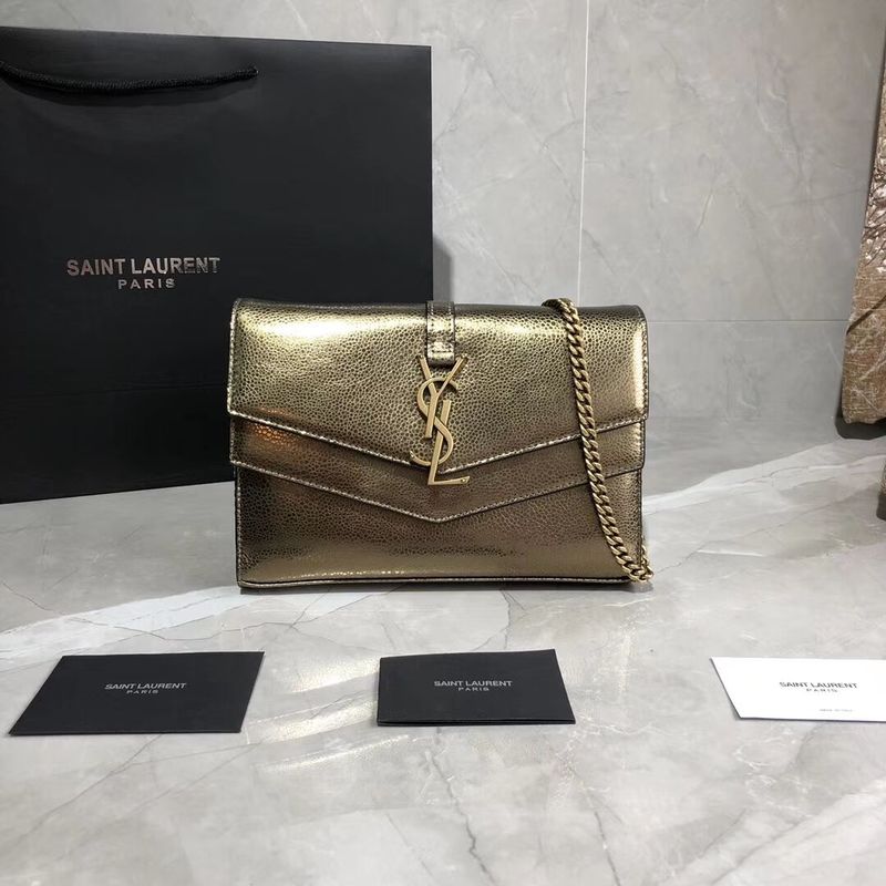 Yves Saint Laurent Original Leather Shoulder Bag Y554763 Bronze Gold