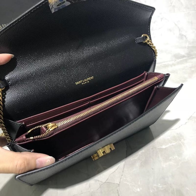 Yves Saint Laurent Original Leather Shoulder Bag Y582334 Black