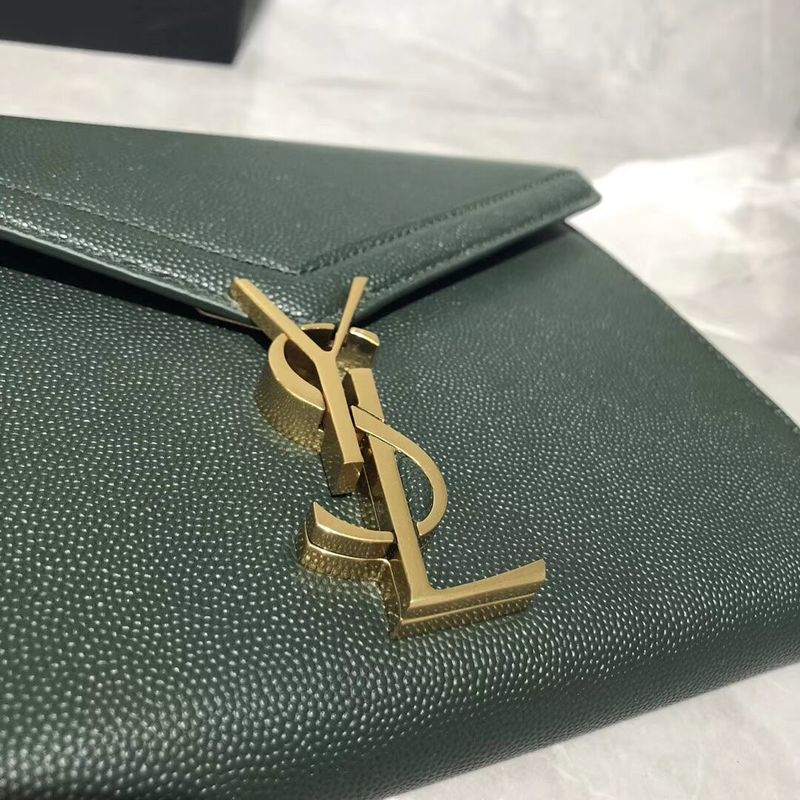 Yves Saint Laurent Original Leather Shoulder Bag Y582334 Green