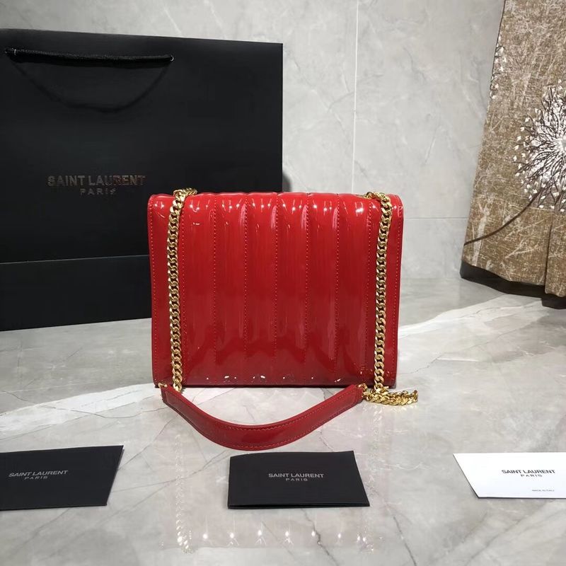 Yves Saint Laurent Patent Original Leather Shoulder Bag Y554125 Red