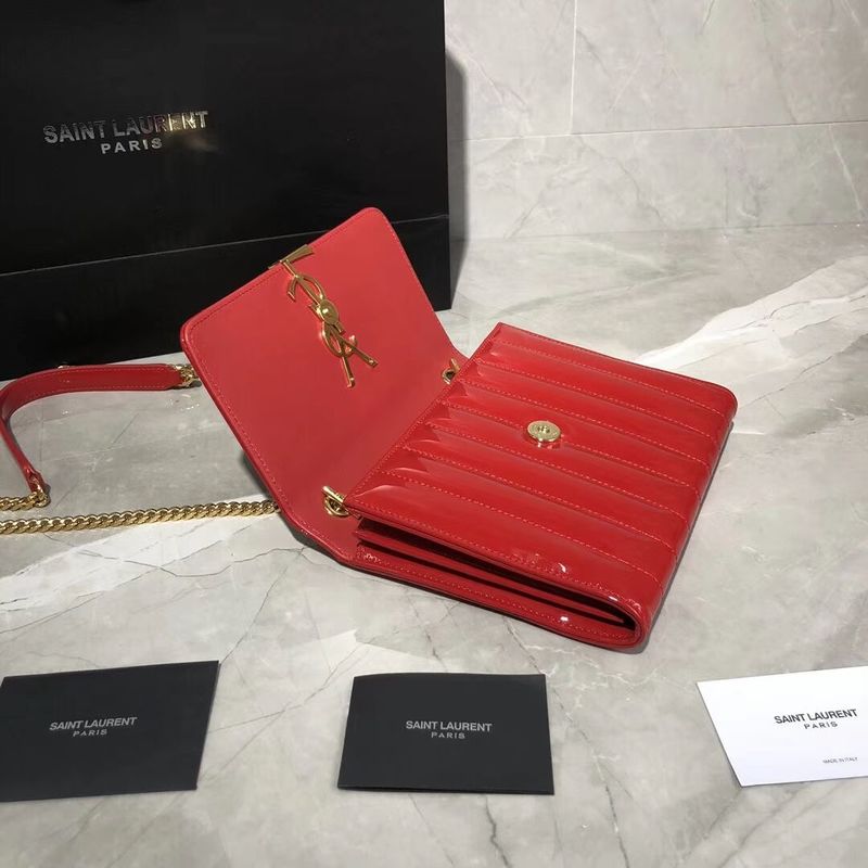 Yves Saint Laurent Patent Original Leather Shoulder Bag Y554125 Red