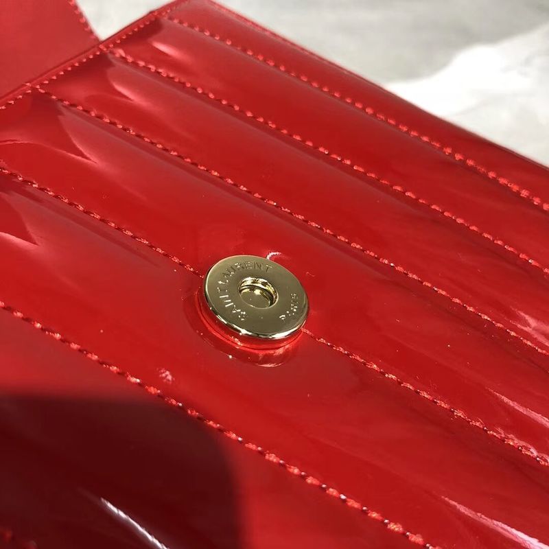 Yves Saint Laurent Patent Original Leather Shoulder Bag Y554125 Red