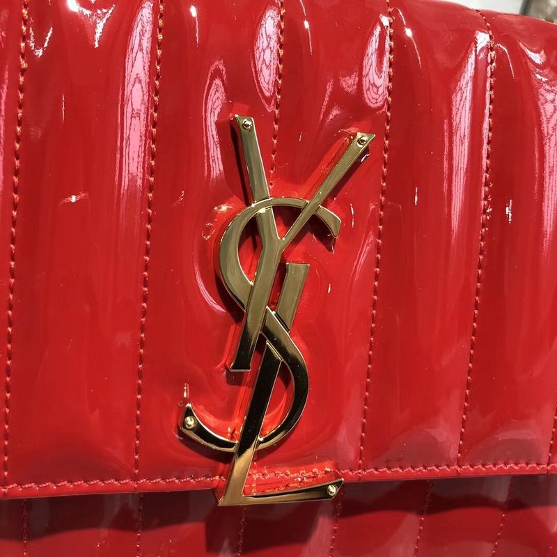 Yves Saint Laurent Patent Original Leather Shoulder Bag Y554125 Red