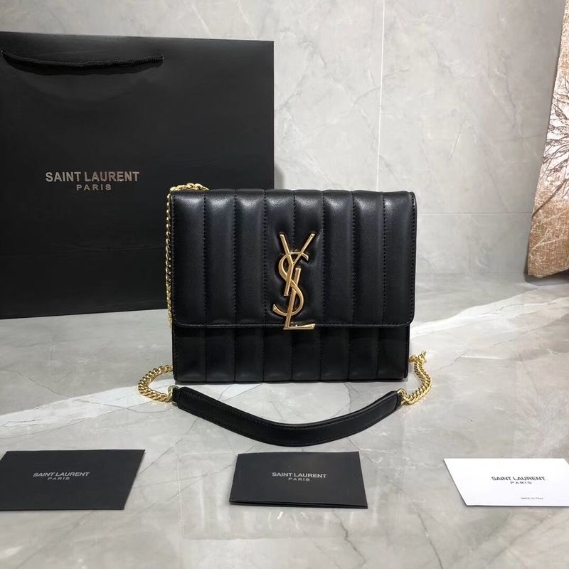 Yves Saint Laurent Sheepskin Original Leather Shoulder Bag Y554125 Black