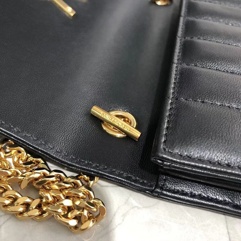 Yves Saint Laurent Sheepskin Original Leather Shoulder Bag Y554125 Black