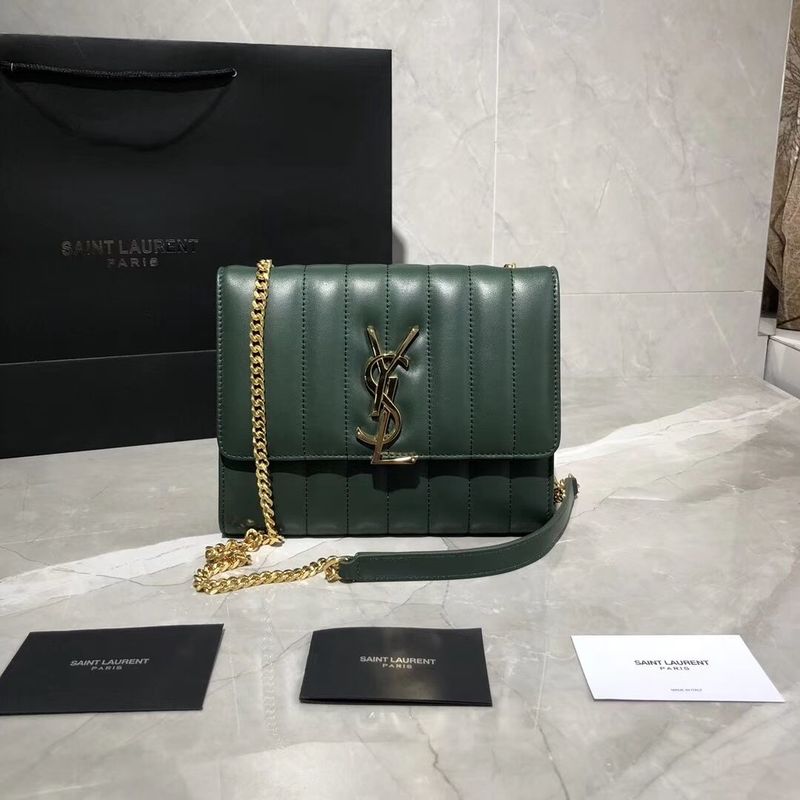 Yves Saint Laurent Sheepskin Original Leather Shoulder Bag Y554125 Green