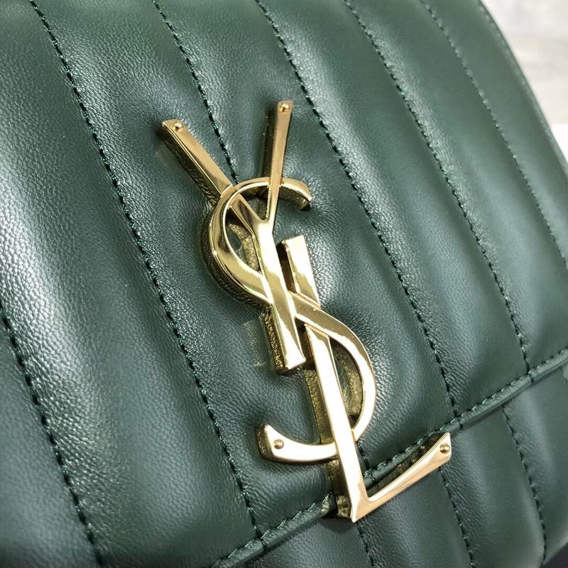 Yves Saint Laurent Sheepskin Original Leather Shoulder Bag Y554125 Green