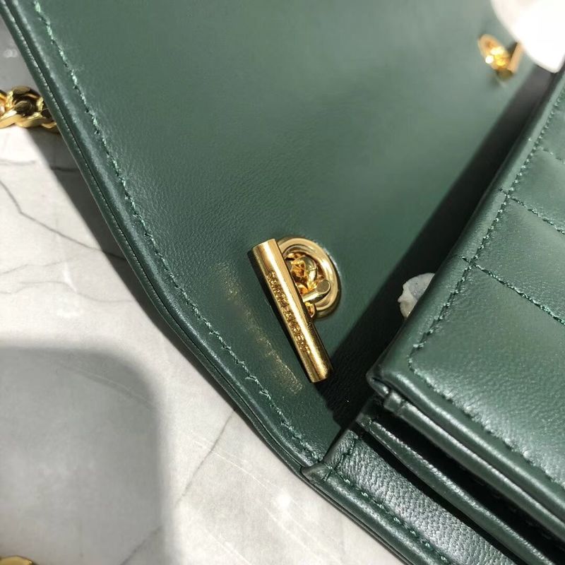 Yves Saint Laurent Sheepskin Original Leather Shoulder Bag Y554125 Green