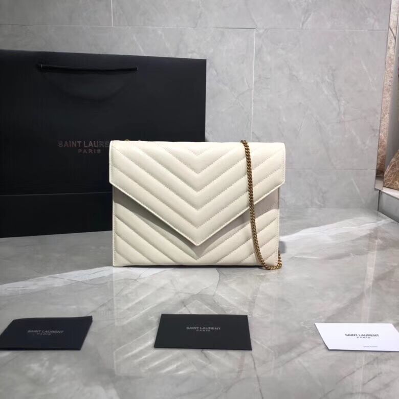 Yves Saint Laurent Shoulder Bag Original Leather Y569267 White