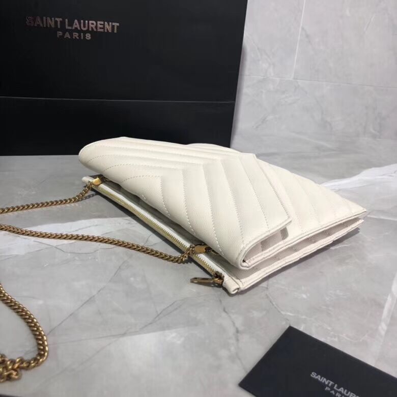 Yves Saint Laurent Shoulder Bag Original Leather Y569267 White