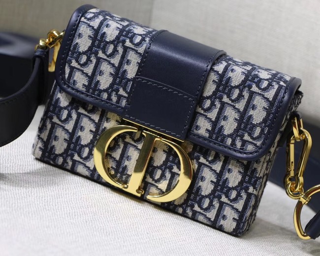 Dior 30 MONTAIGNE JACQUARD CANVAS BOX BAG M928 blue