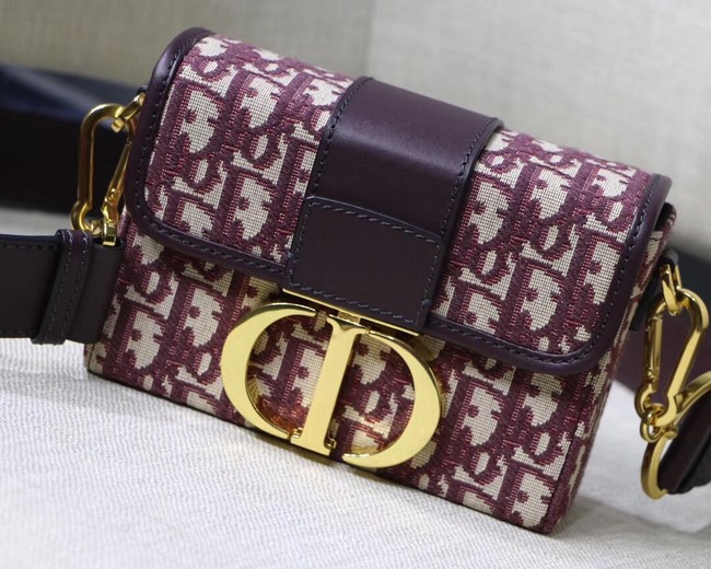 Dior 30 MONTAIGNE JACQUARD CANVAS BOX BAG M928 burgundy