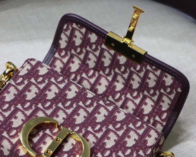 Dior 30 MONTAIGNE JACQUARD CANVAS BOX BAG M928 burgundy