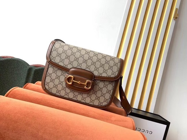 Gucci GG Supreme canvas shoulder bag 602204 brown