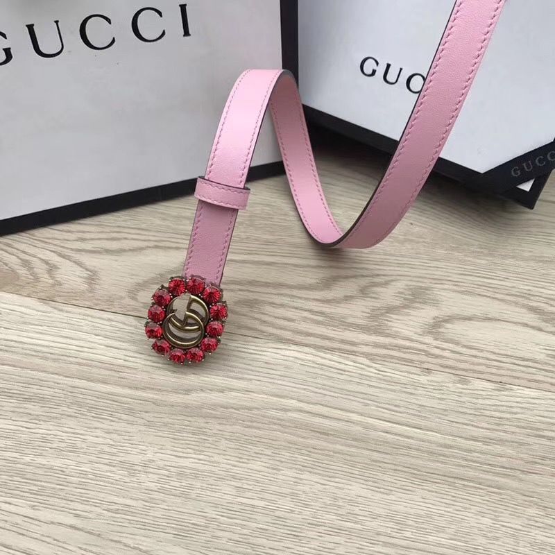 Gucci 2CM Leather Belt 414521 Pink