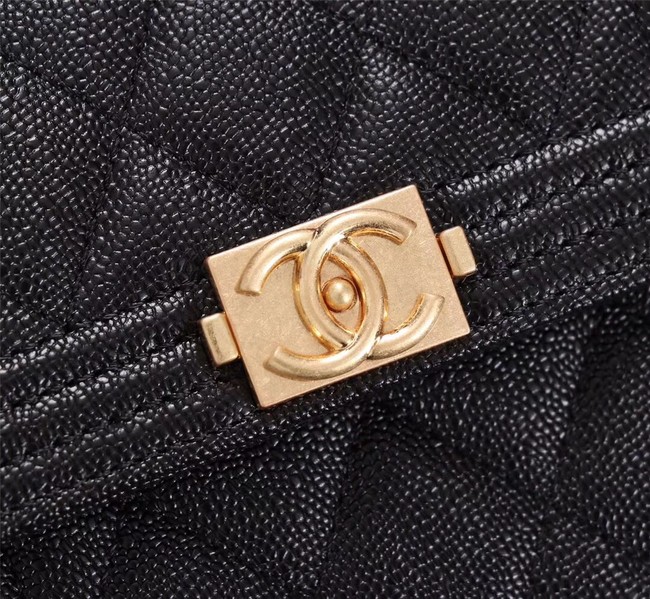 Chanel Calfskin Leather & Gold-Tone Metal A80734 black