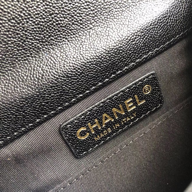 Boy chanel handbag Grained Calfskin & Gold-Tone Metal VS0130 black