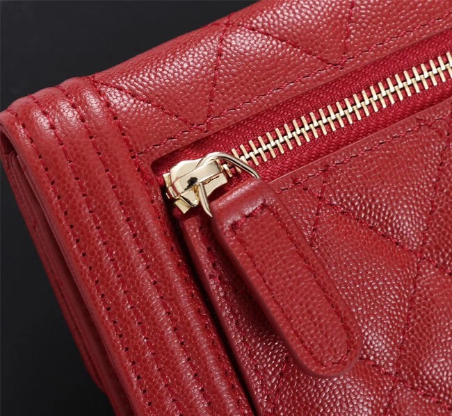 Chanel Calfskin Leather & Gold-Tone Metal A80734 red