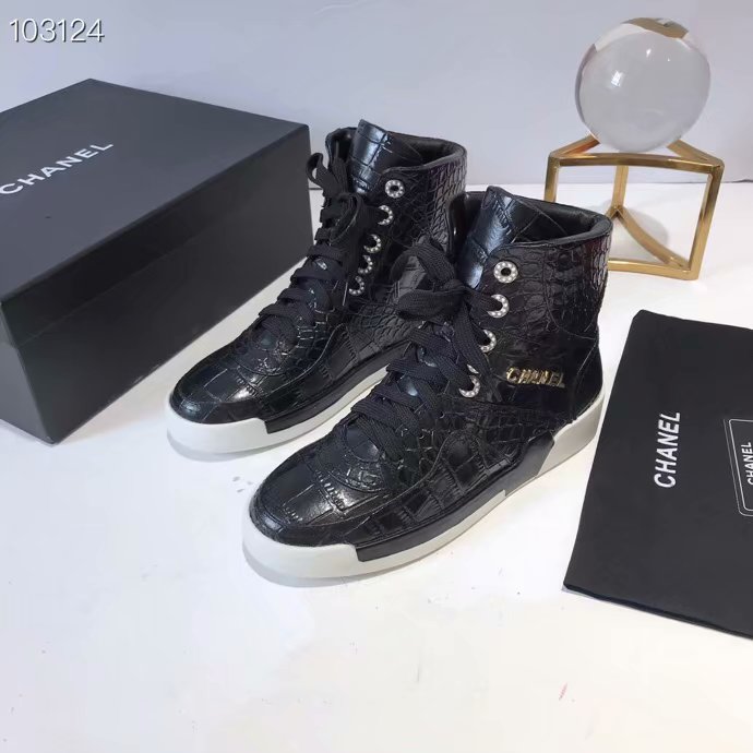 Chanel Shoes Crocodile CH2535JYX Black