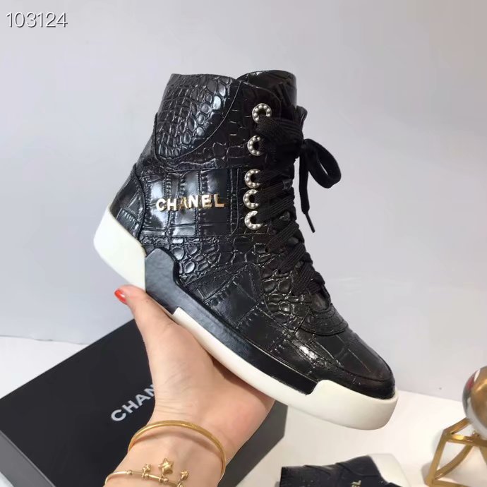 Chanel Shoes Crocodile CH2535JYX Black