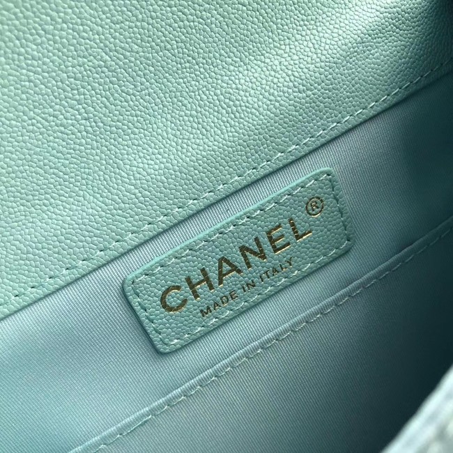 Boy chanel handbag Grained Calfskin & Gold-Tone Metal VS0130 sky blue