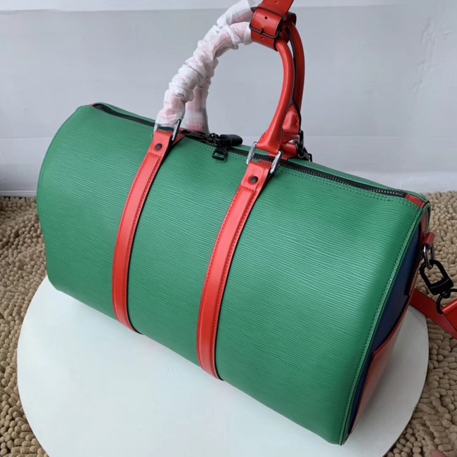 Louis Vuitton Epi Leather Keepall SUPREME 45CM M45419 with Shoulder Strap green