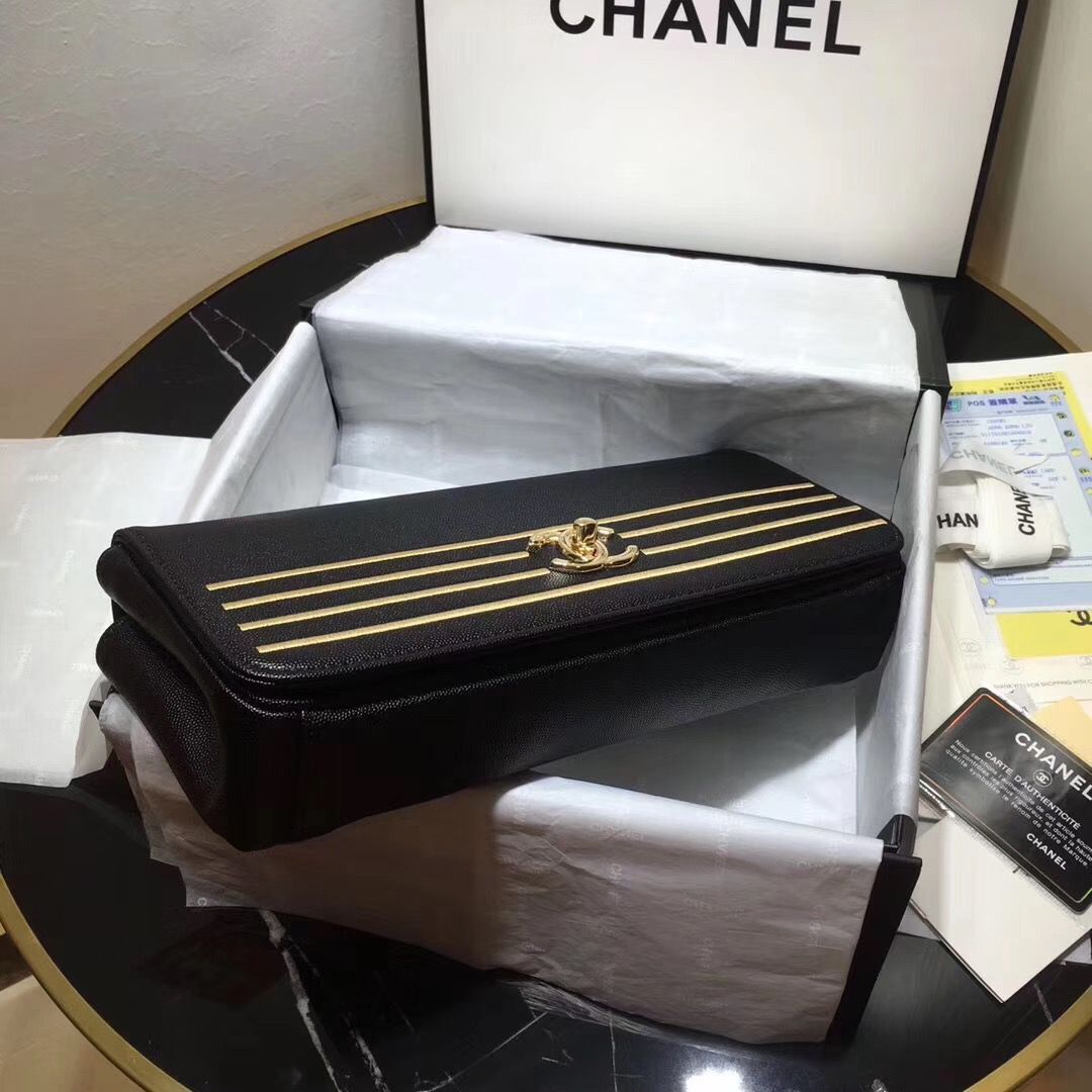 Chanel Handbag Caviar Original Leather C69468 Black