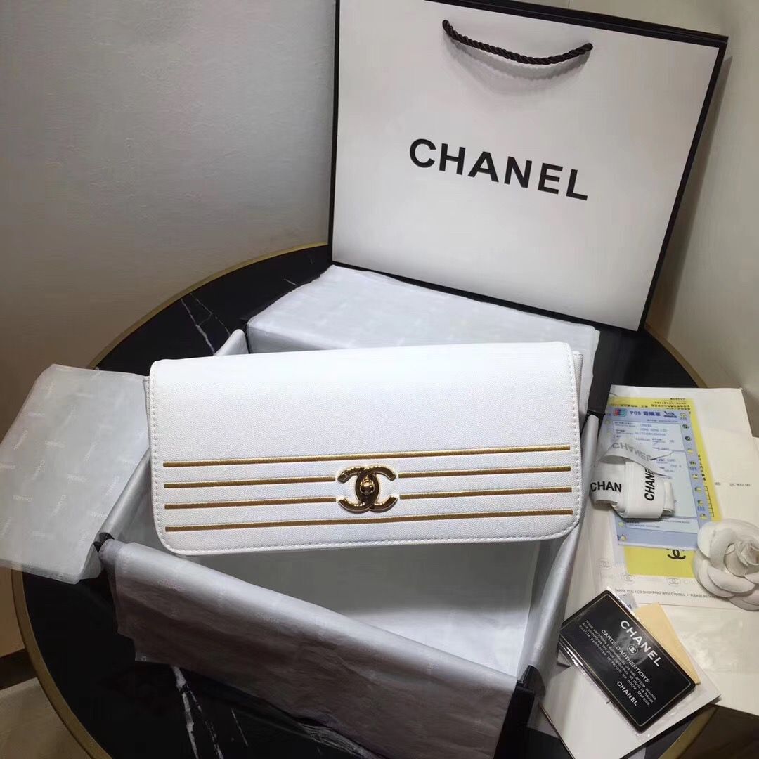 Chanel Handbag Caviar Original Leather C69468 White