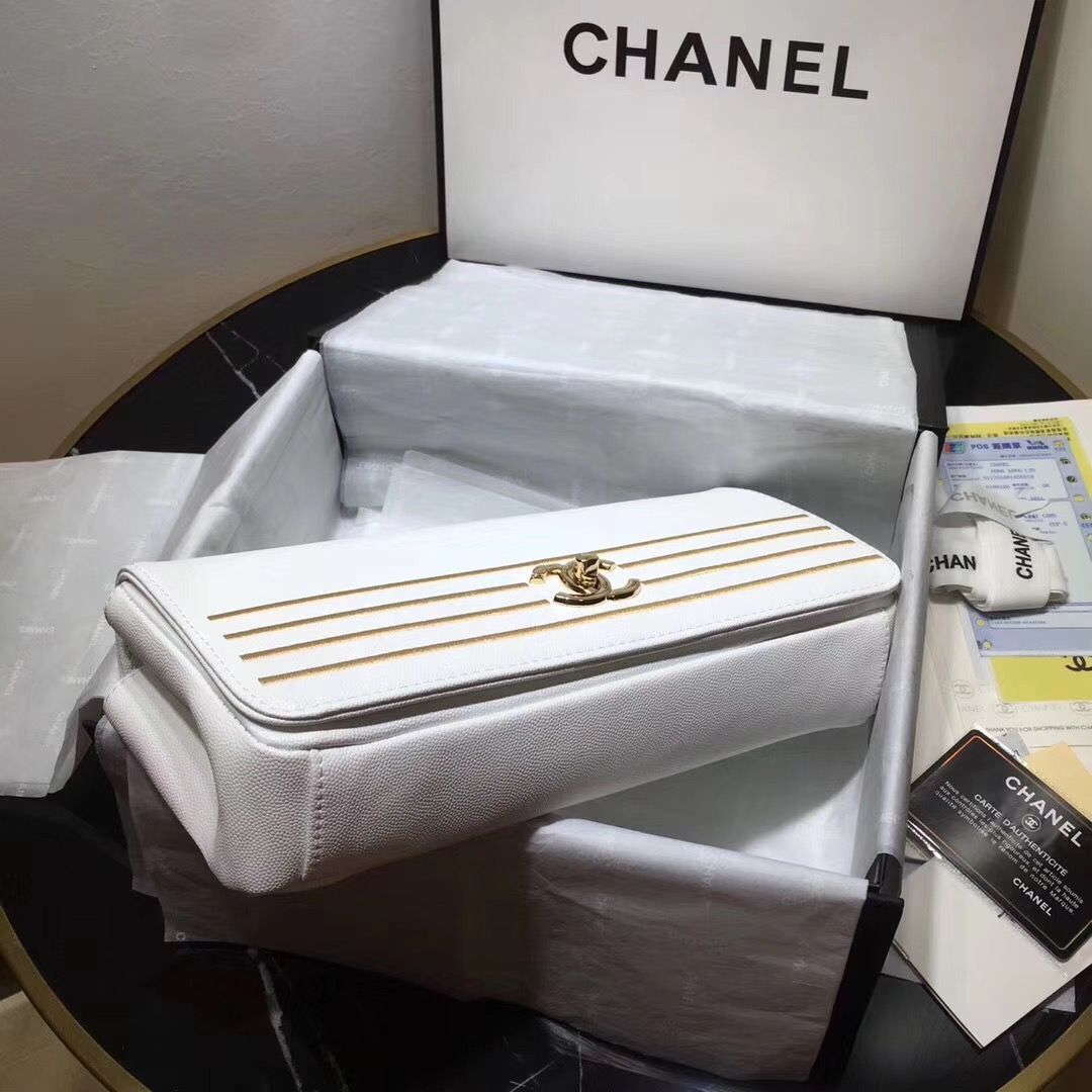 Chanel Handbag Caviar Original Leather C69468 White