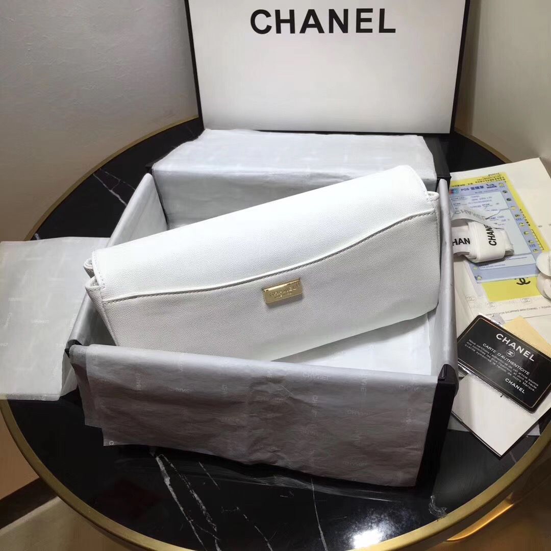 Chanel Handbag Caviar Original Leather C69468 White