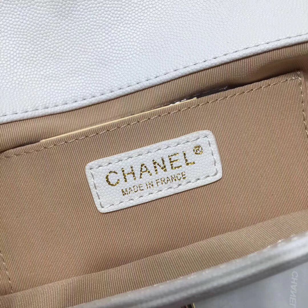 Chanel Handbag Caviar Original Leather C69468 White