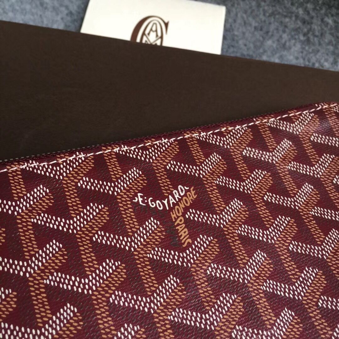 Goyard Y Doodling Calfskin Leather Clutch bag 5987 Red