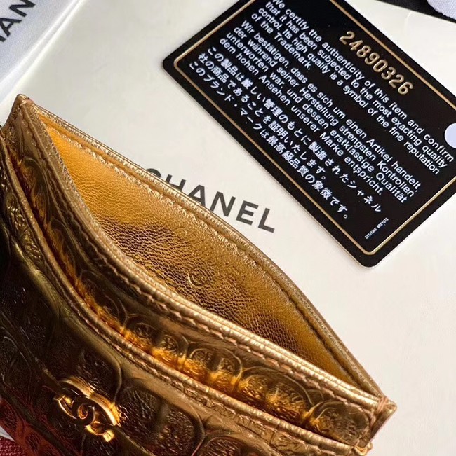 Chanel Calfskin & Gold-Tone Metal A31510 Gold