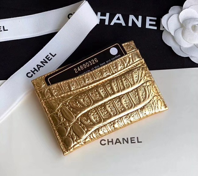 Chanel Calfskin & Gold-Tone Metal A31510 Gold