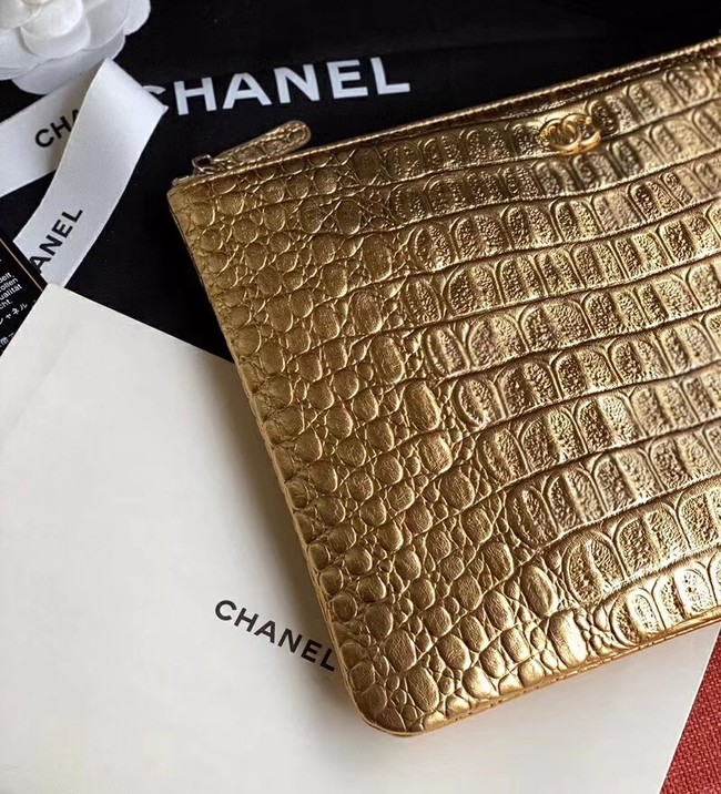 Chanel Calfskin & Gold-Tone Metal A82545 Gold