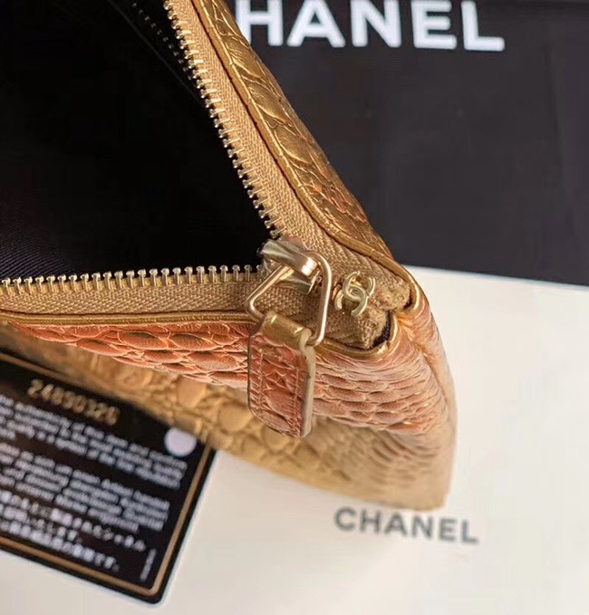 Chanel Calfskin & Gold-Tone Metal A82545 Gold