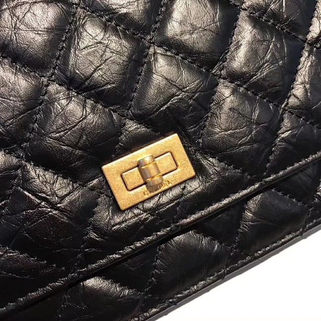 Chanel Calfskin & Gold-Tone Metal S33814 black