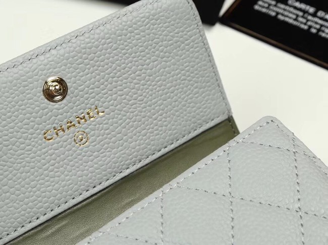 Chanel Calfskin Leather & Gold-Tone Metal A80734 grey