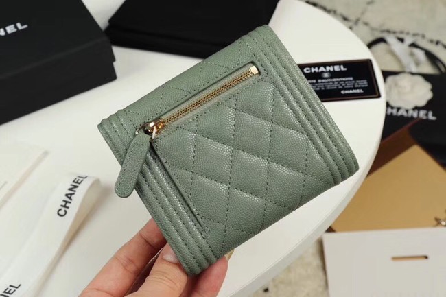 Chanel Calfskin Leather & Gold-Tone Metal A80734 light green