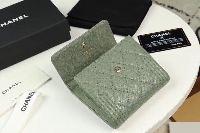 Chanel Calfskin Leather & Gold-Tone Metal A80734 light green