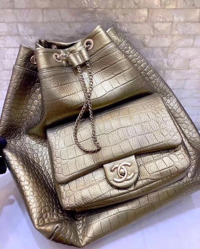 Chanel Original Leather Backpack AS0800 Gold